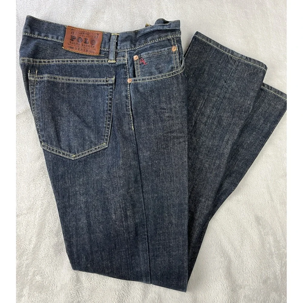 VTG POLO RALPH LAUREN Jeans Men 33x30 Black 381 Slim Fit Final Destination USA